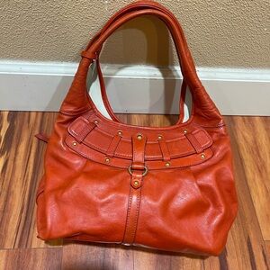 DKNY  Red Hobo Shoulder Women leather Bag With Rhinestone. Really Beautiful